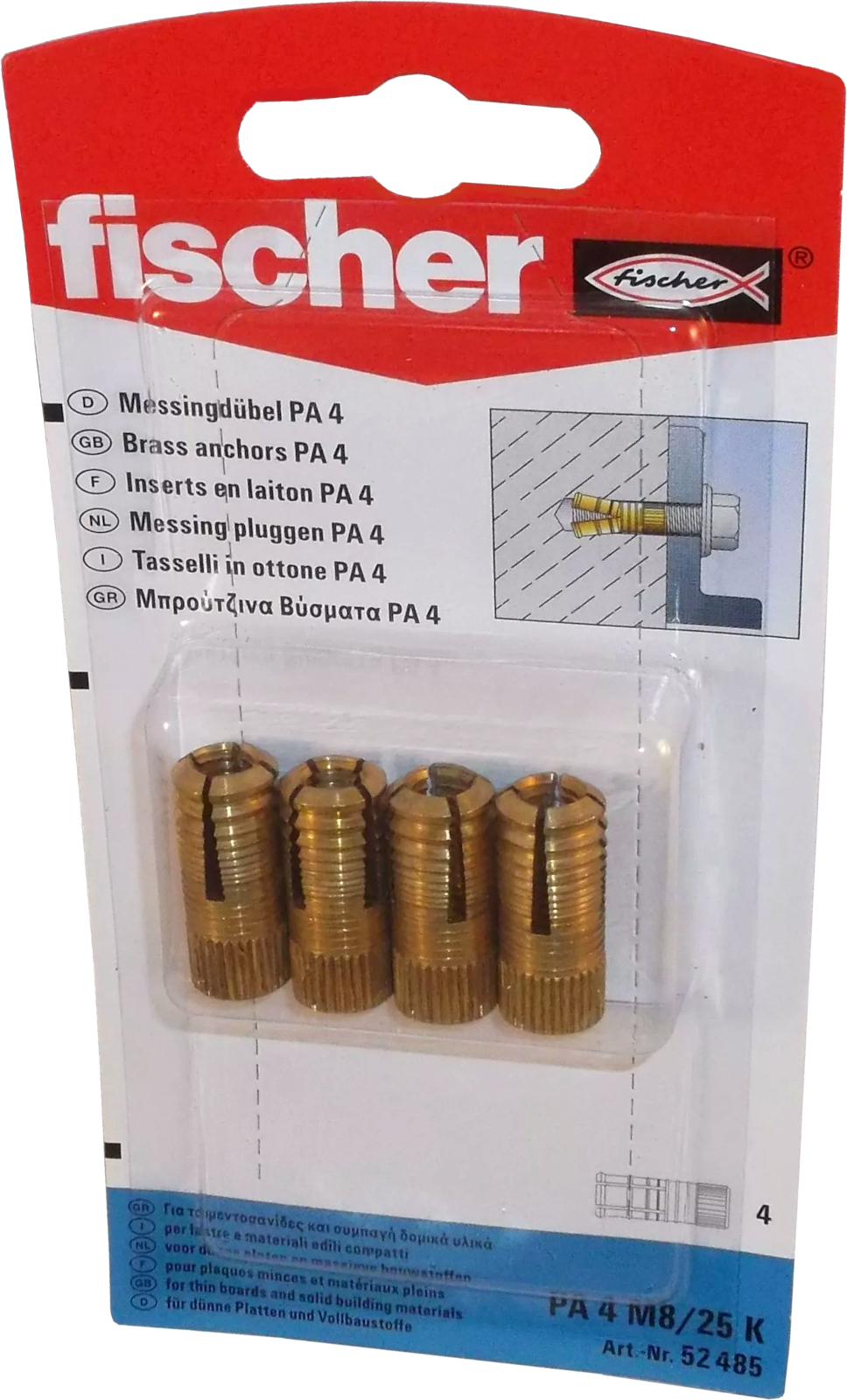 Fischer Messingdübel PA 4 M8/25 K