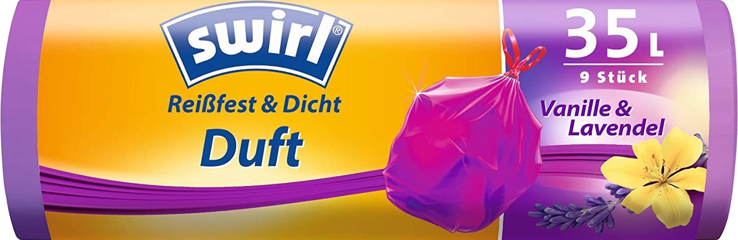 Swirl 35 Liter DUFT-Müllbeutel Vanille-Lavendel, (9/Rolle), 55x63cm