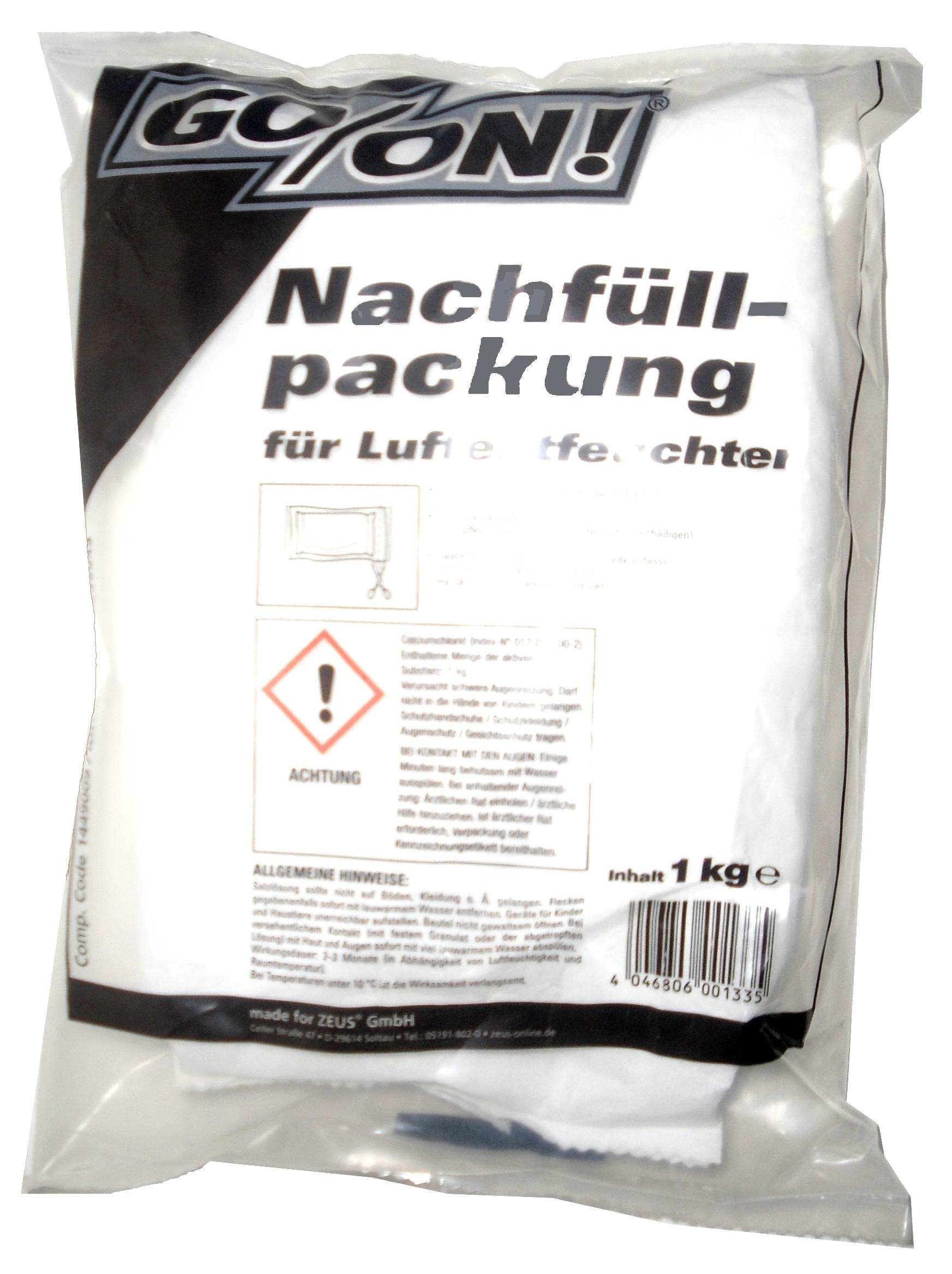 GO/ON Luftentfeuchter Nachfüllpack 3 x 1kg