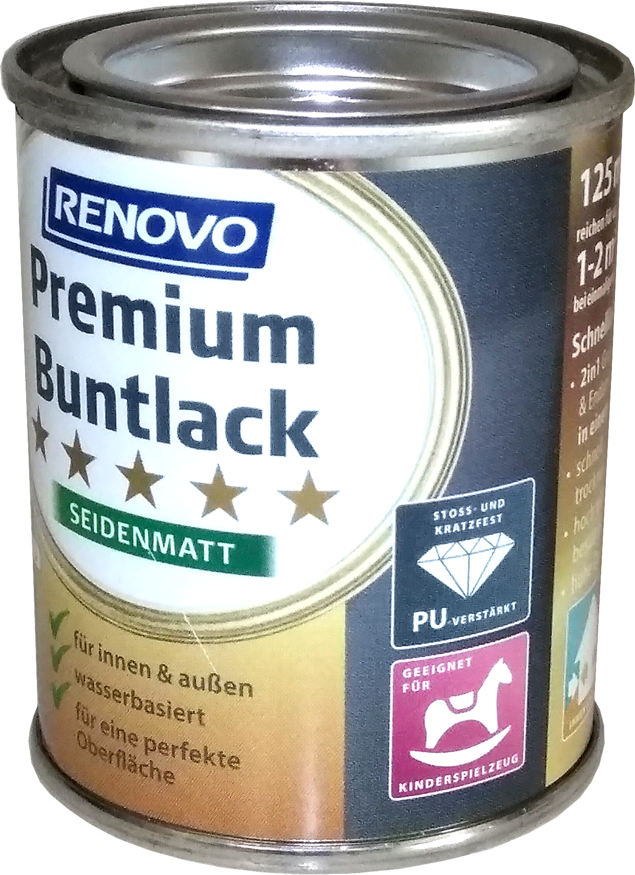 125ml Renovo Premium Buntlack seidenmatt RAL7016 Anthrazitgrau