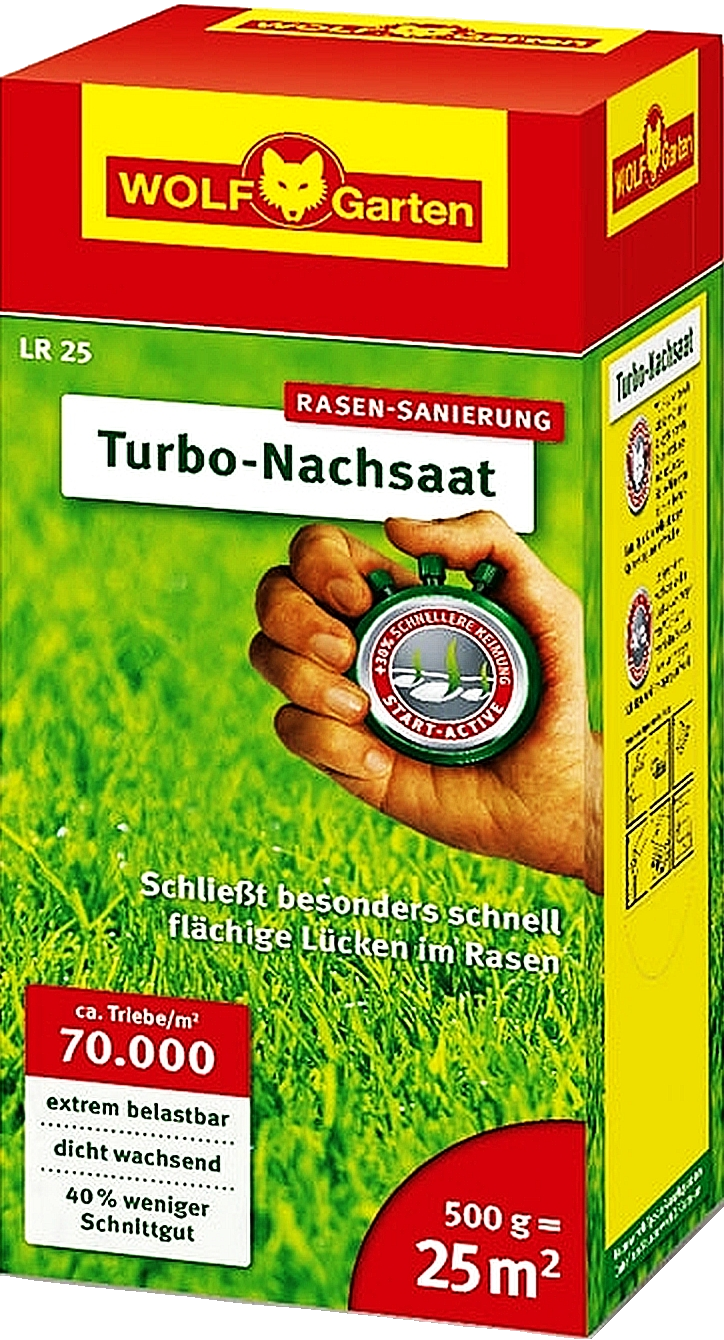 500g LR 25 Turbo Nachsaatrasen Wolf - Garten
