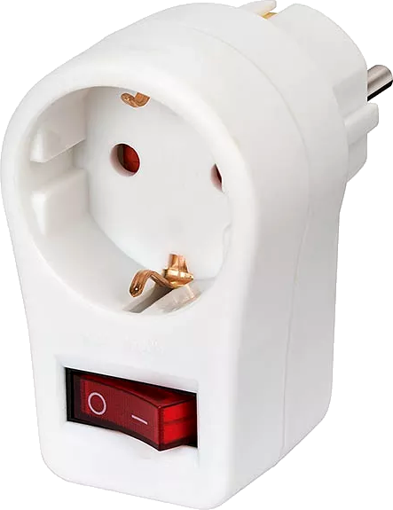 Adapterstecker Schutzkontakt mit Schalter