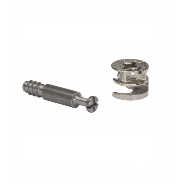 Exzenter-Verbinder 16 mm vernickelt Platte