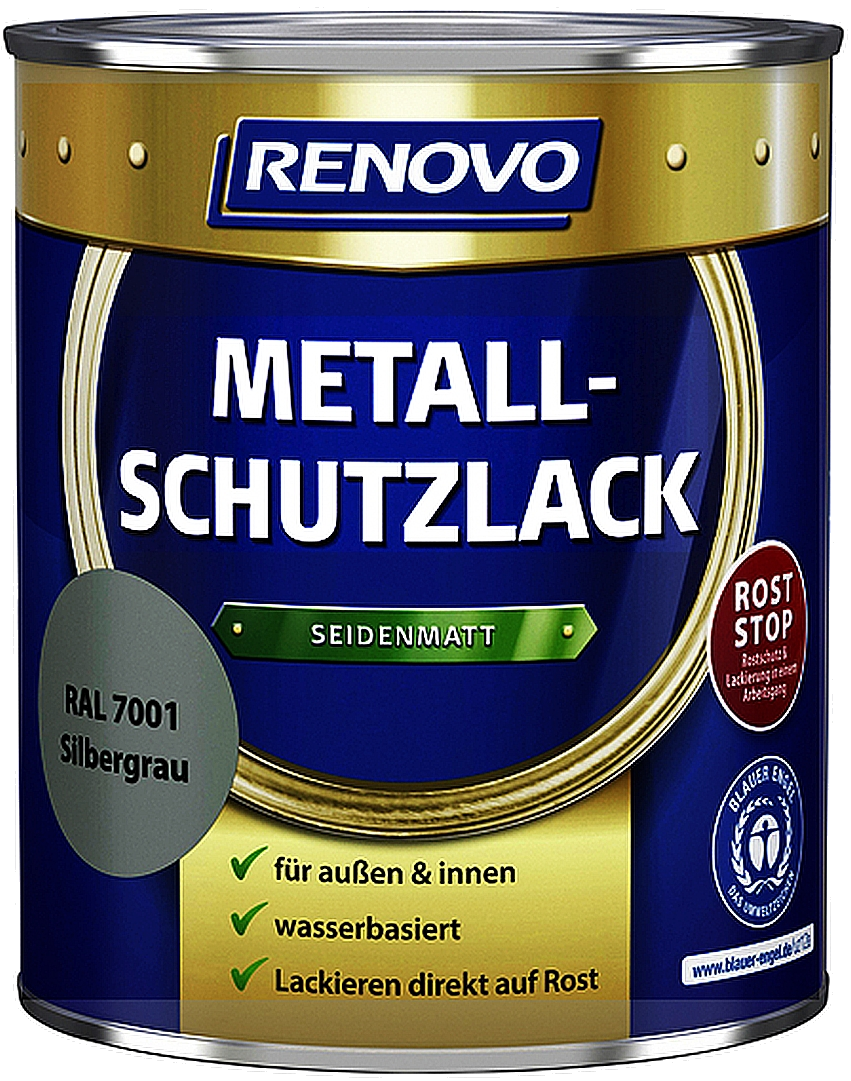 750ml Renovo Metallschutzlack sdm Silbergrau 7001