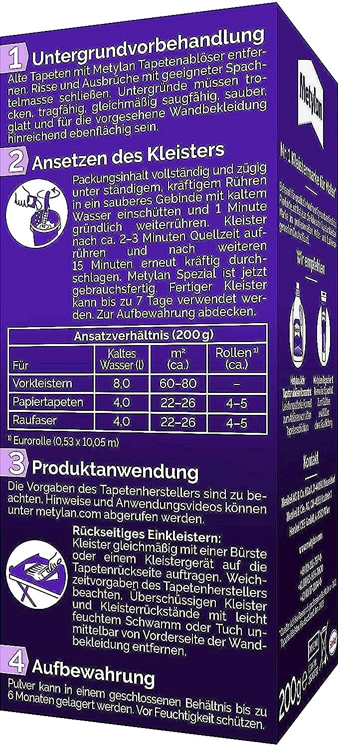 3 x 200g Henkel Metylan Spezial - Kleister