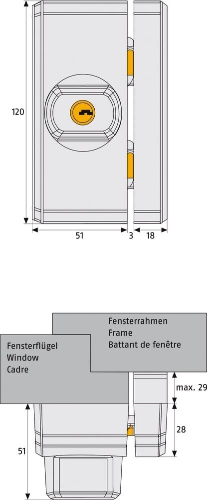 ABUS Fensterschloß FTS96 weiss