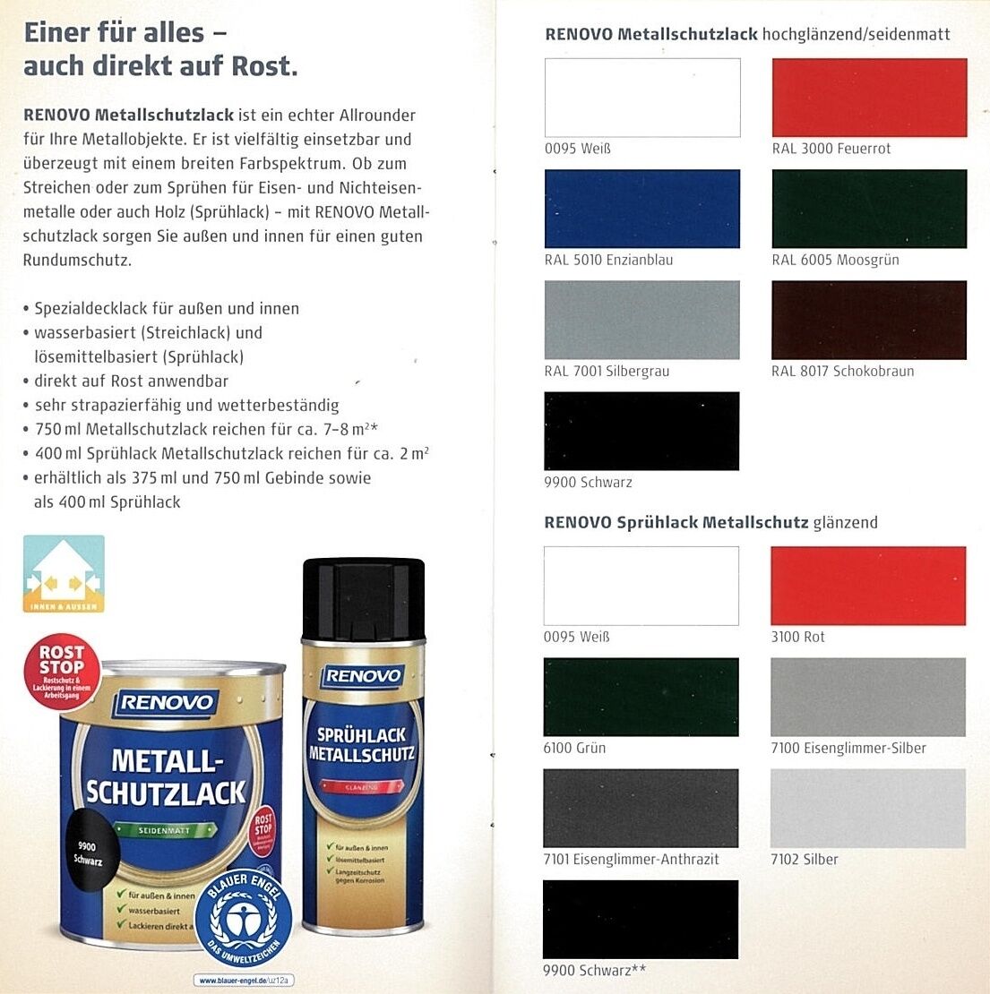 375ml Renovo Metallschutzlack sdm Moosgrün 6005