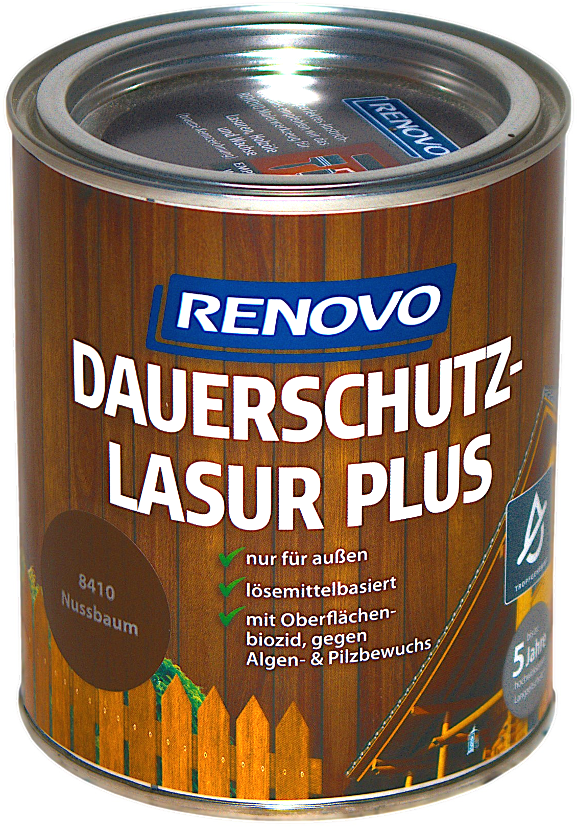 750ml Renovo Dauerschutzlasur PLUS Nr.8410 Nussbaum