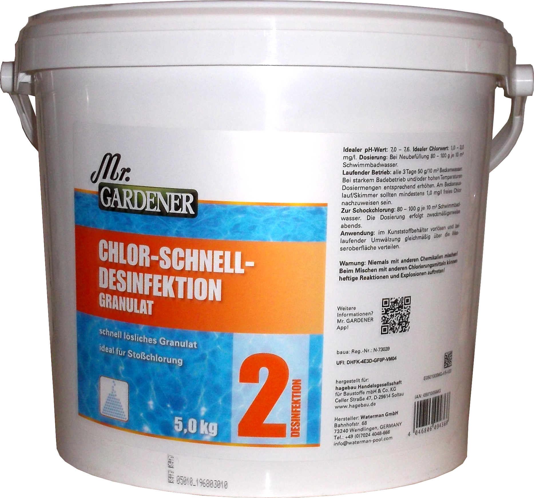 5kg Mr.Gardener Chlor-Schnelldesinfektion