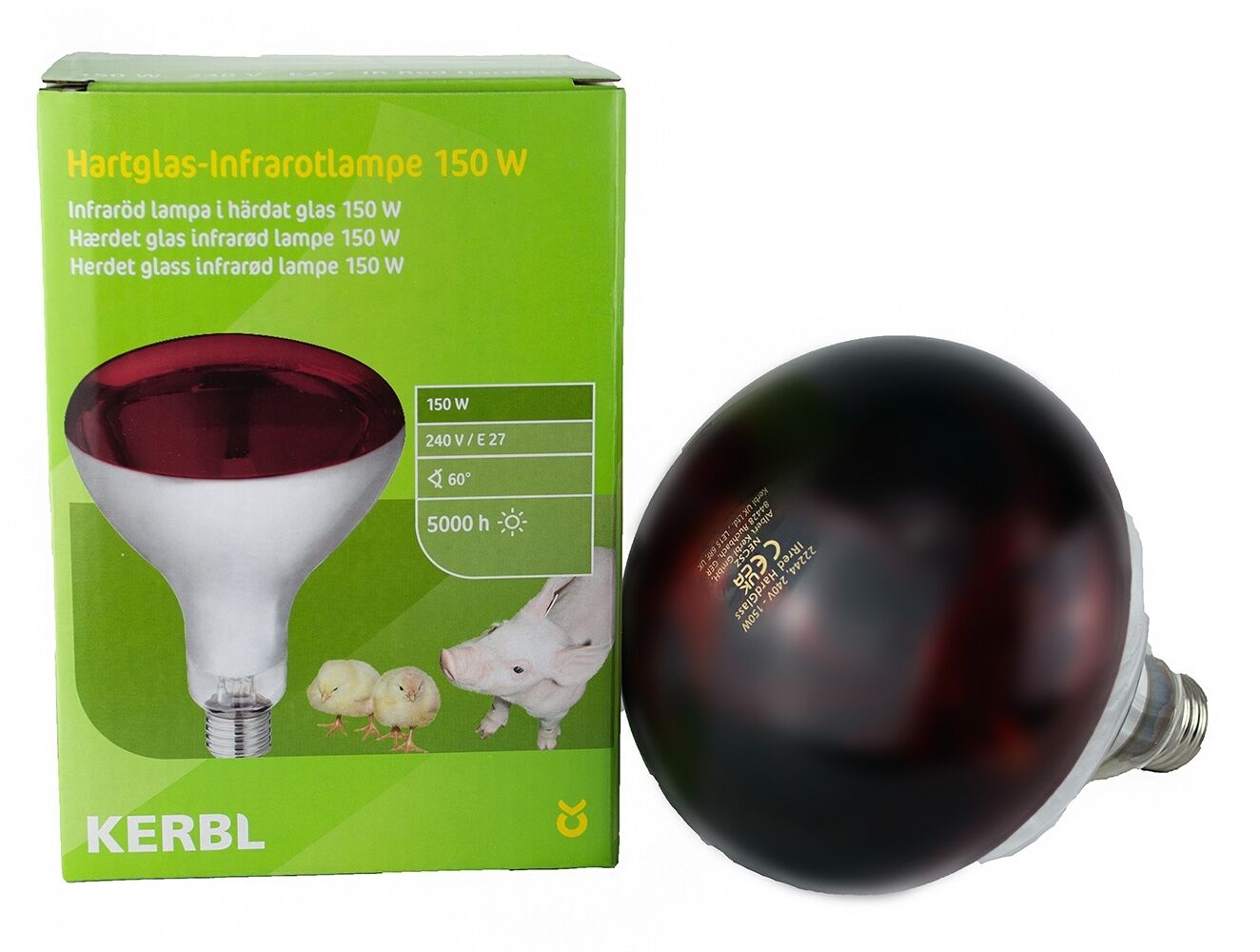 150 Watt Hartglas- Infrarotstrahler Euro Farm