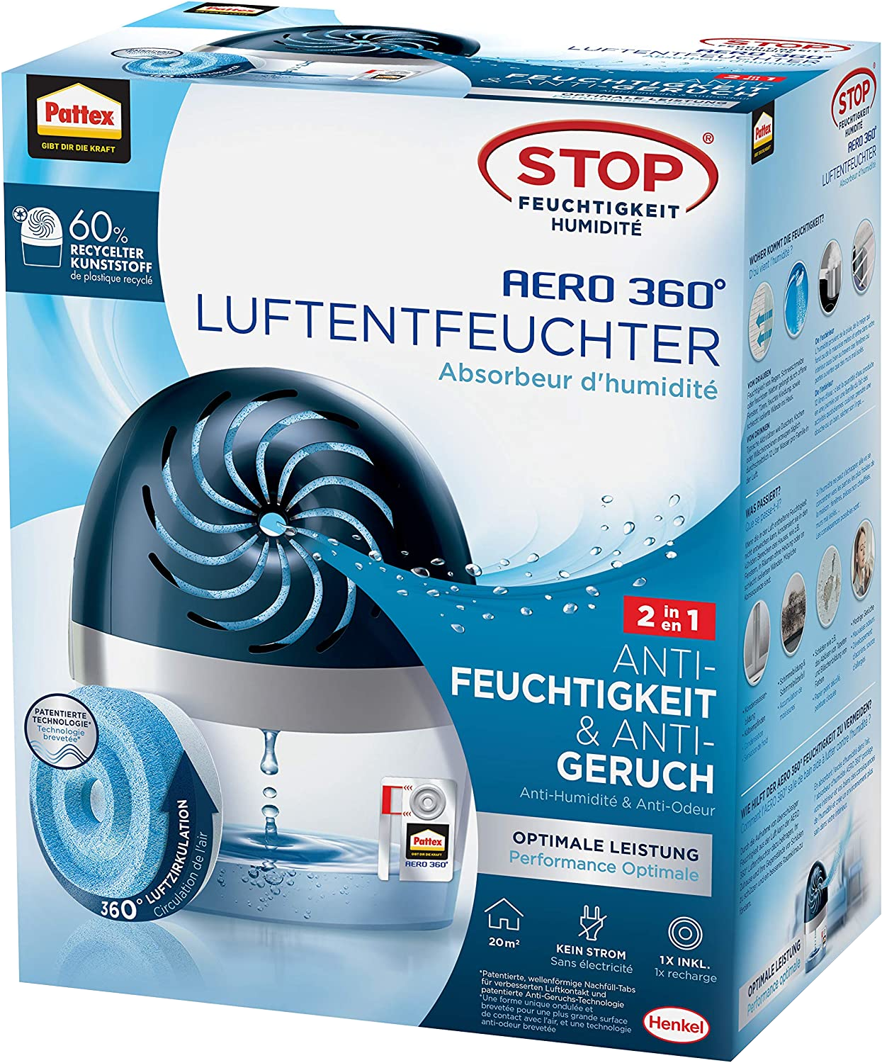 GERÄT Pattex Luftentfeuchter AERO 360° m.450g Tap