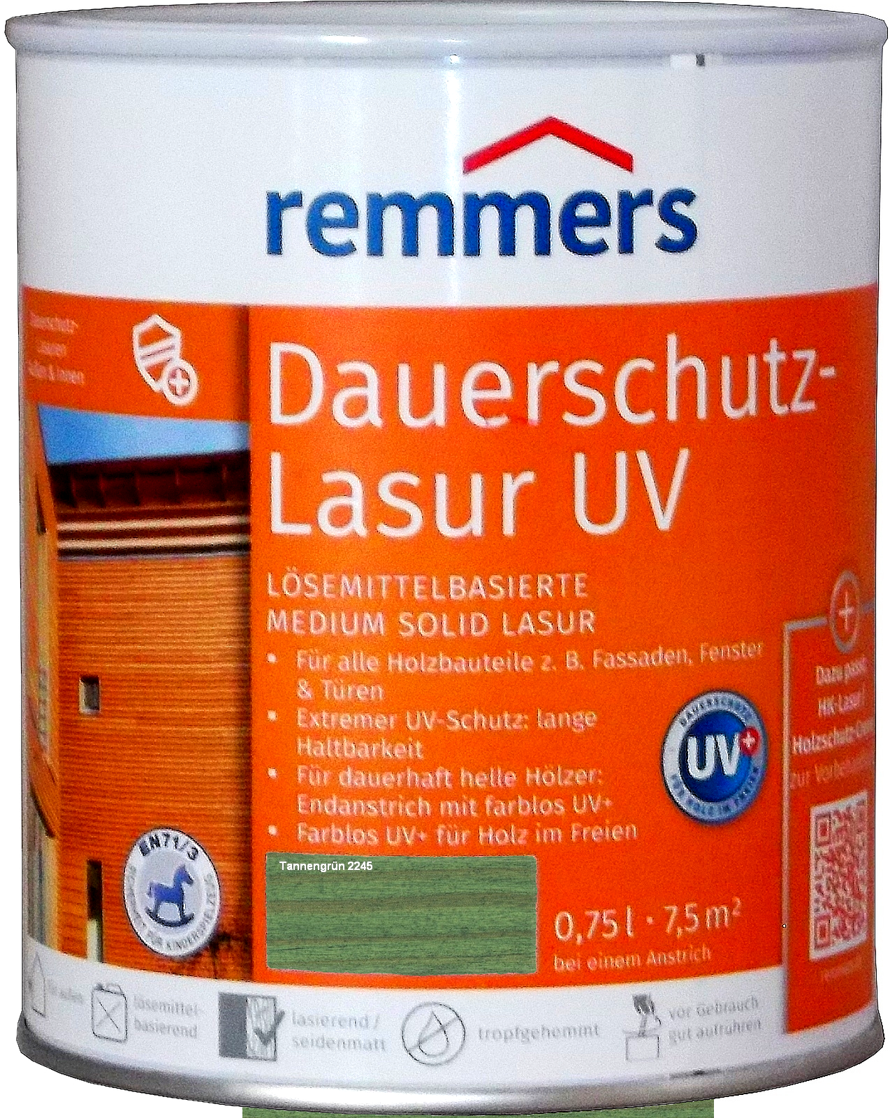 750ml Remmers Dauerschutz-Lasur UV Tannengrün
