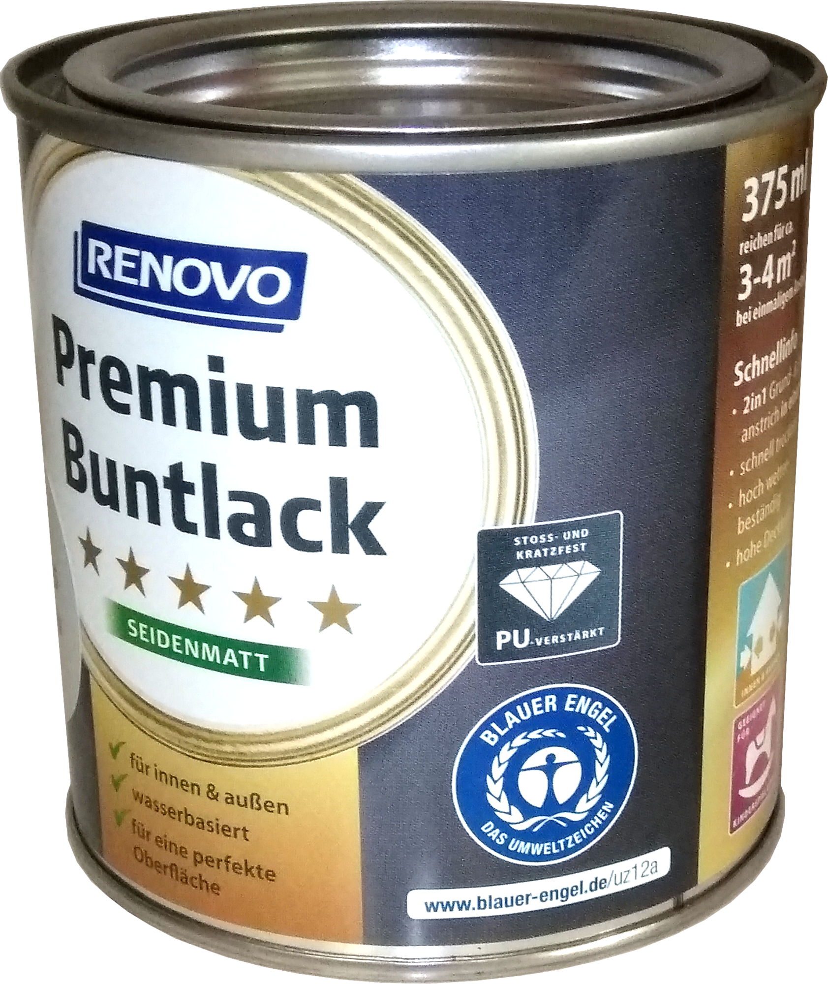 375ml Renovo Premium Buntlack seidenmatt RAL6002 Laubgrün