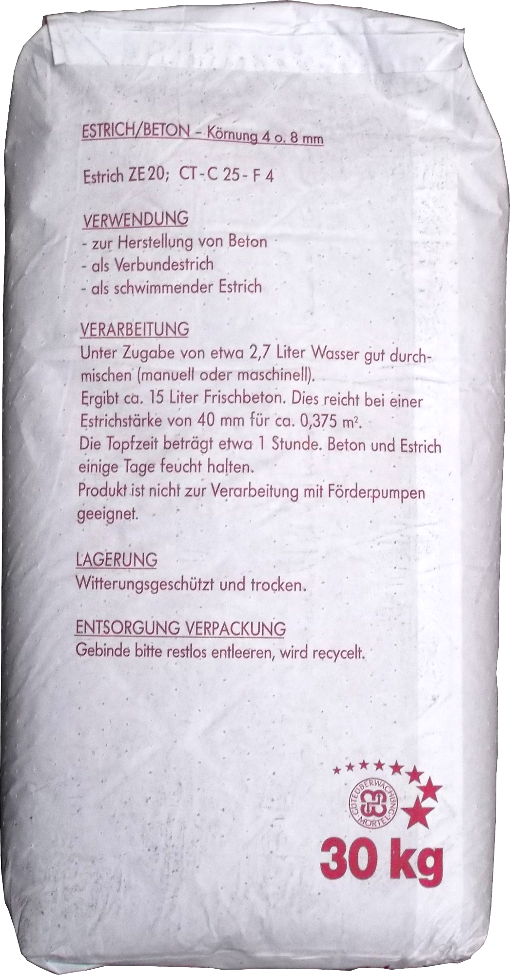 30Kg Estrichbeton Fertigbeton Beton