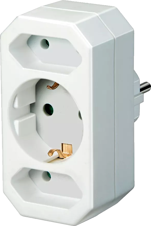 Adapterstecker Euro 2 + Schutzkontakt 1