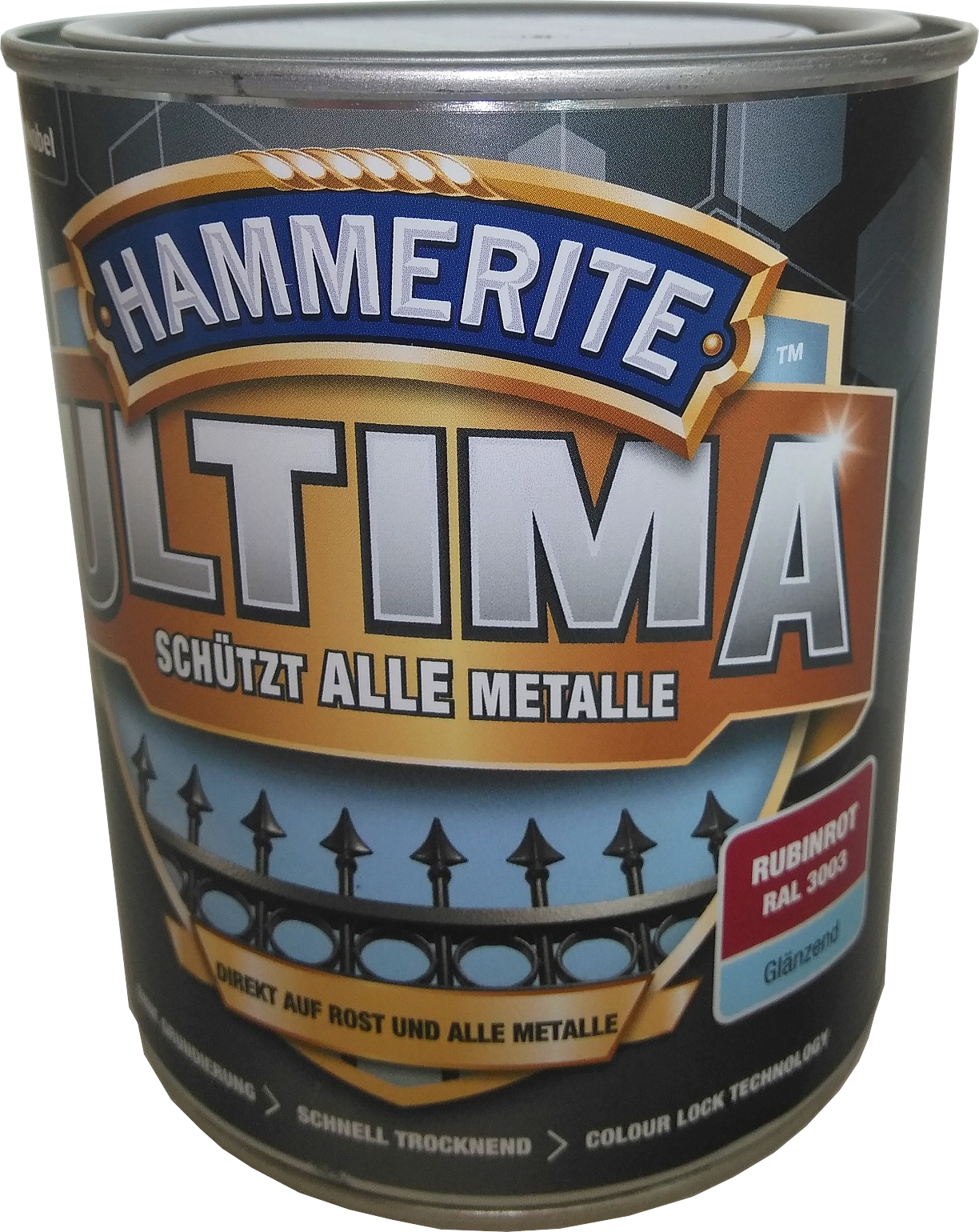 750ml Hammerite ULTIMA MSL glänzend Rubinrot