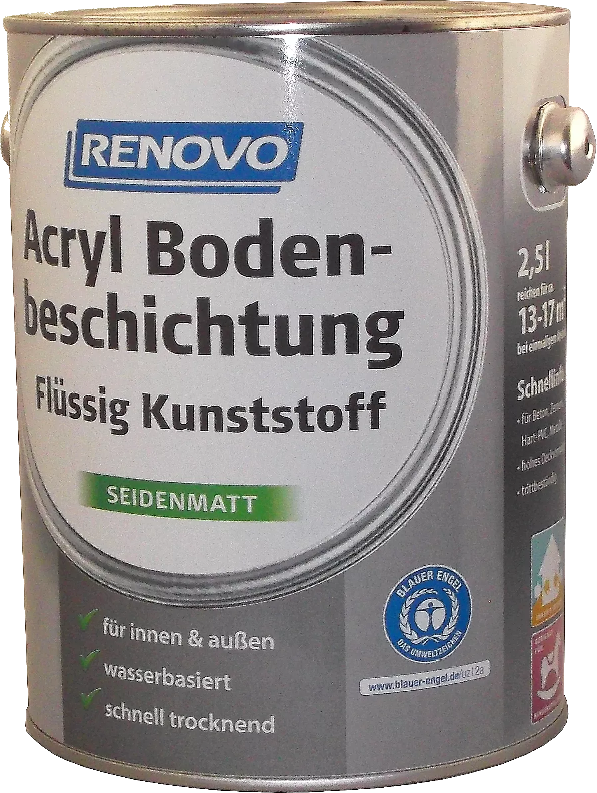 750ml Renovo Acryl - Bodenbeschichtung silbergrau
