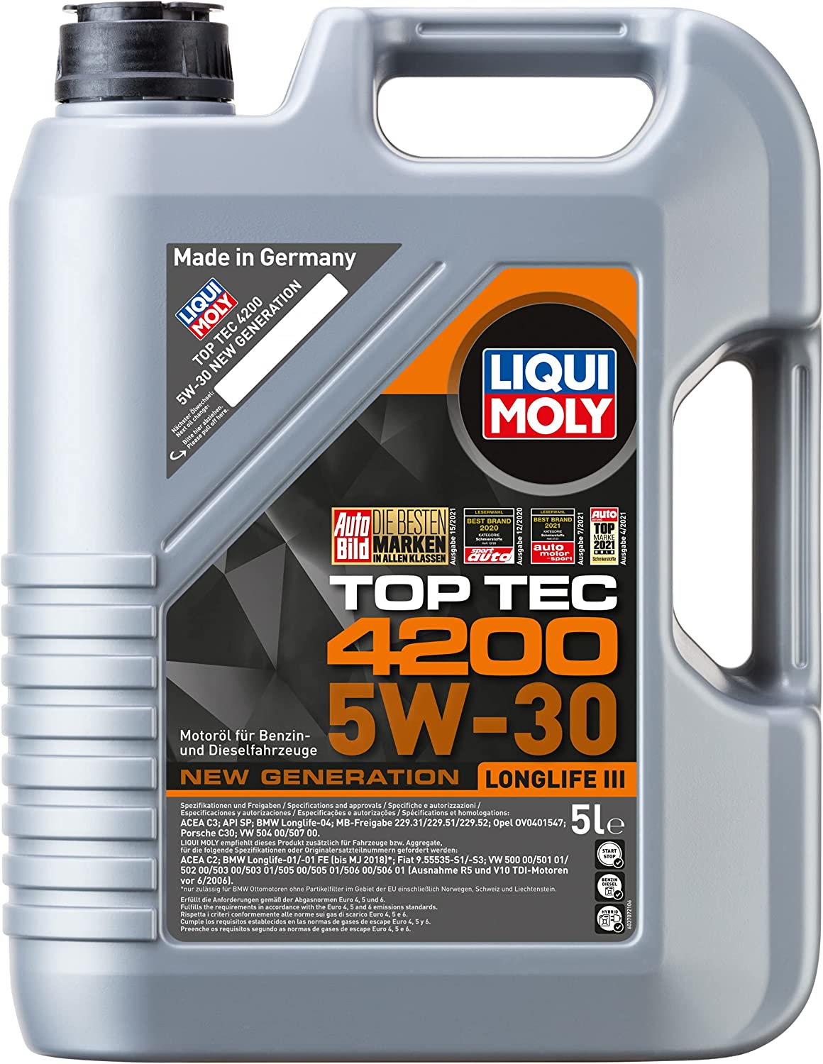 5L Liqui Moly TopTec 4200 Longlife III 5W-30 New Generation