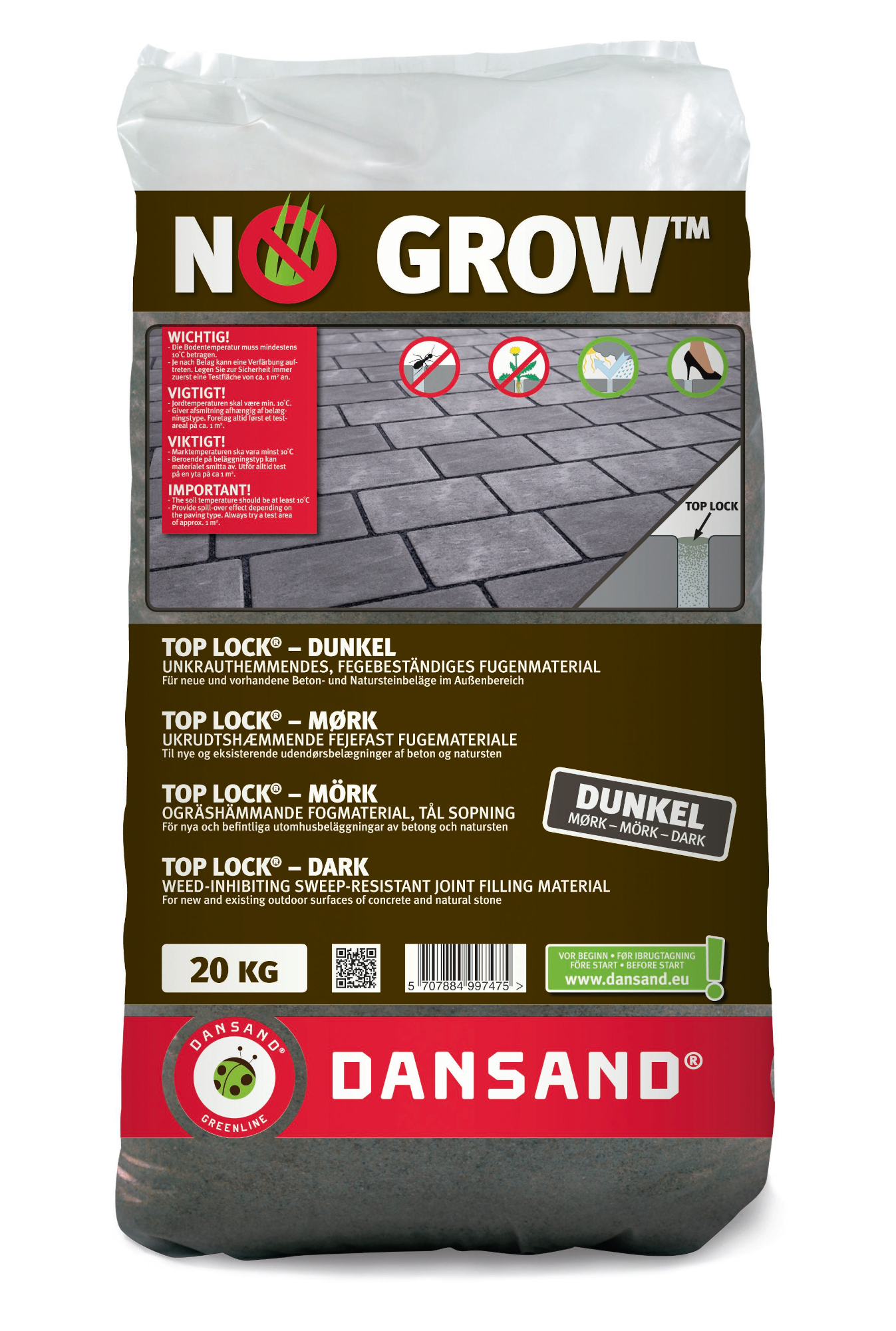 20kg Dansand® Top Lock No Grow dunkel Pflasterfugenmörtel
