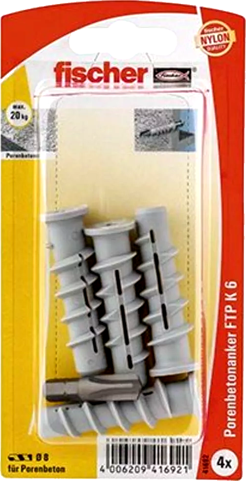 Fischer Turbo Porenbetondübel FTP K 6 K