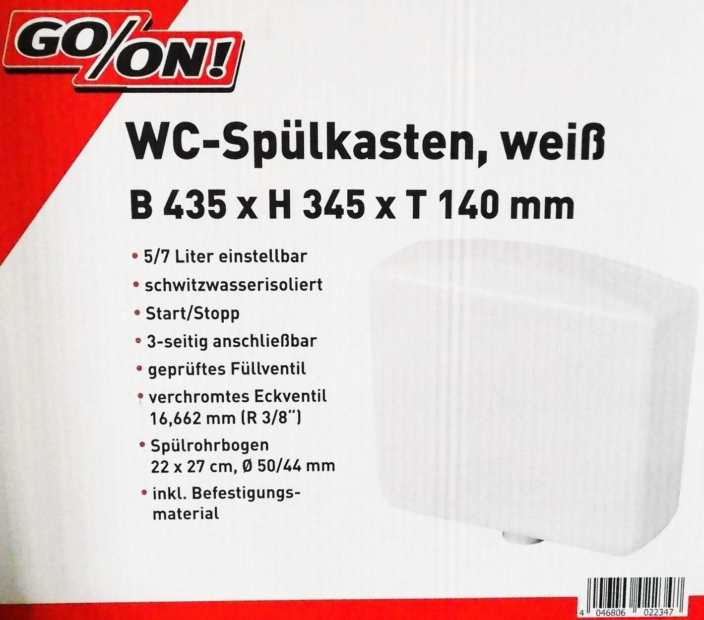 GO/ON WC Spülkasten 5-7 Liter WC Spülung