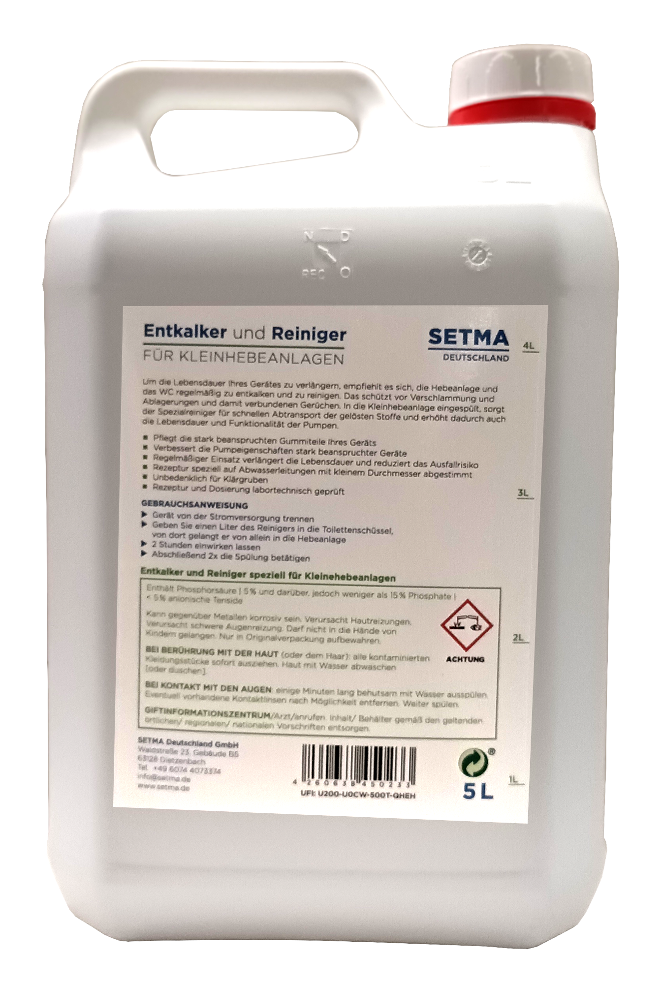 2x 5L SETMA Entkalker für Kleinhebeanlage neue Formel