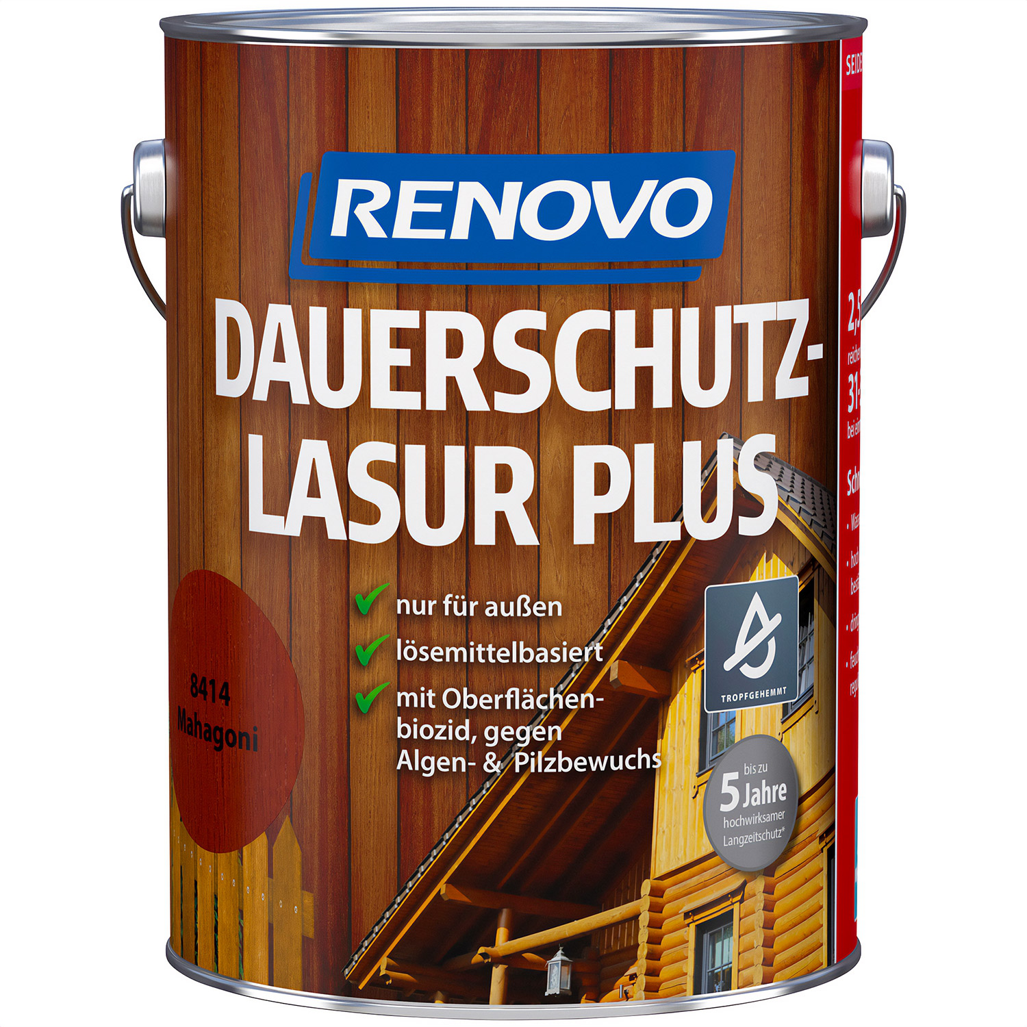 2,5L Renovo Dauerschutzlasur PLUS Nr.8414 Mahagoni