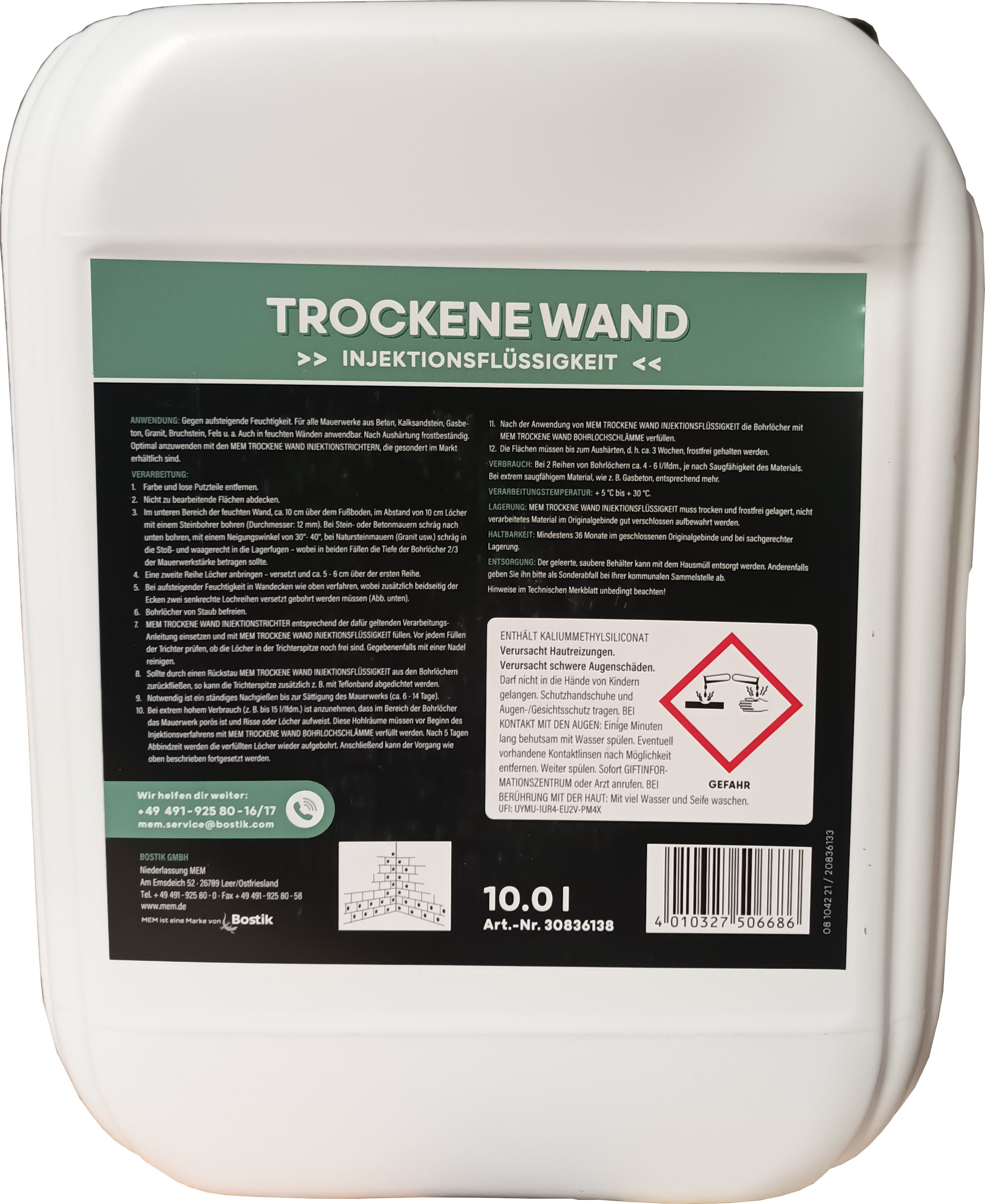 10L MEM Trockene Wand Horizontalsperrschicht