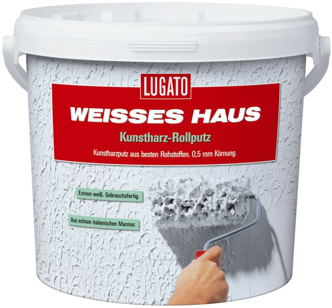 8kg Lugato Weisses Haus Kunstharz-Rollputz