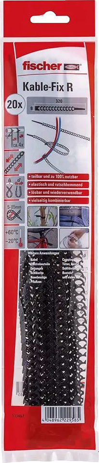 20 Stück FISCHER KableFix R schwarz