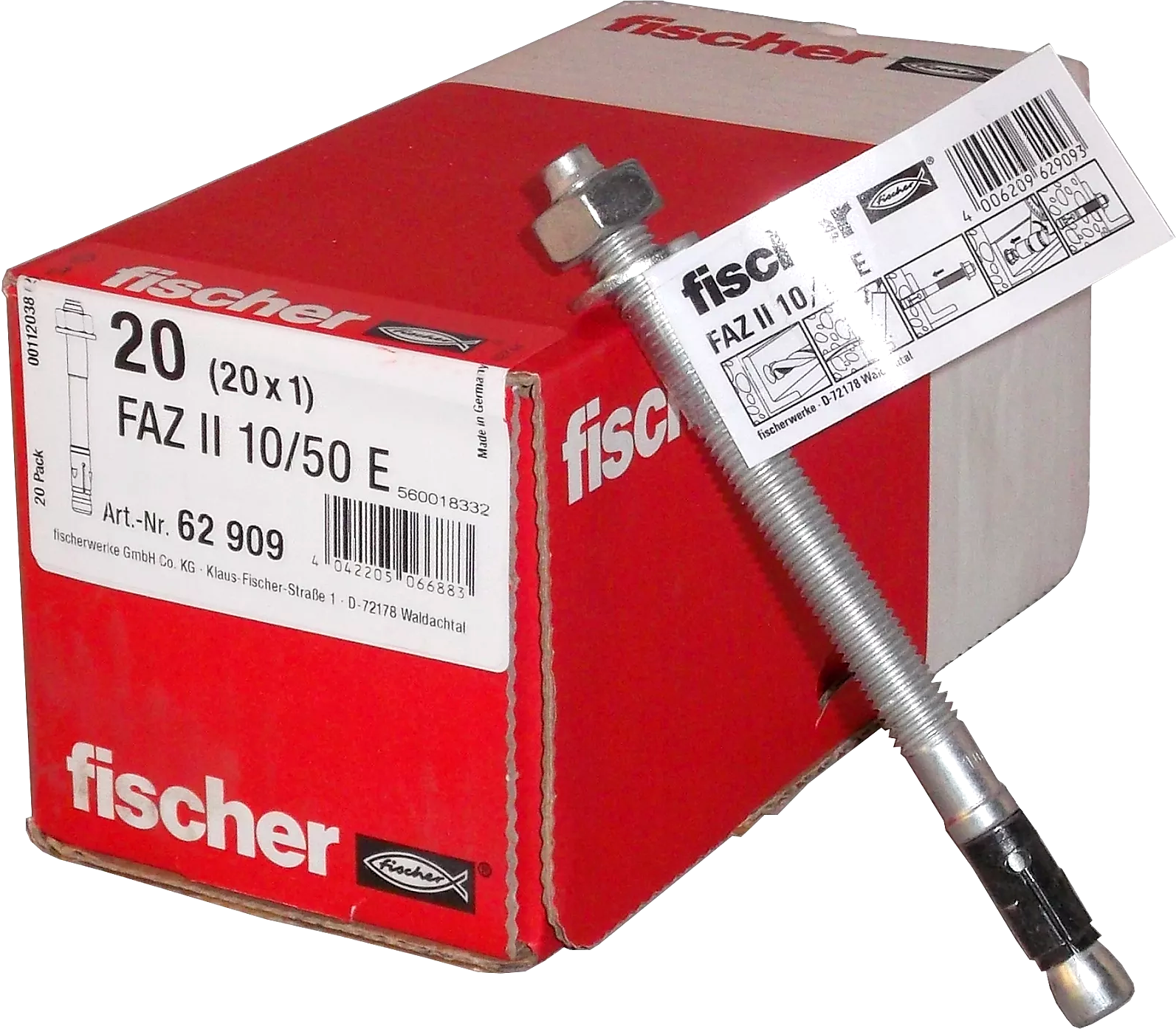 20 Stück fischer Bolzenanker FAZ II 10/50 E
