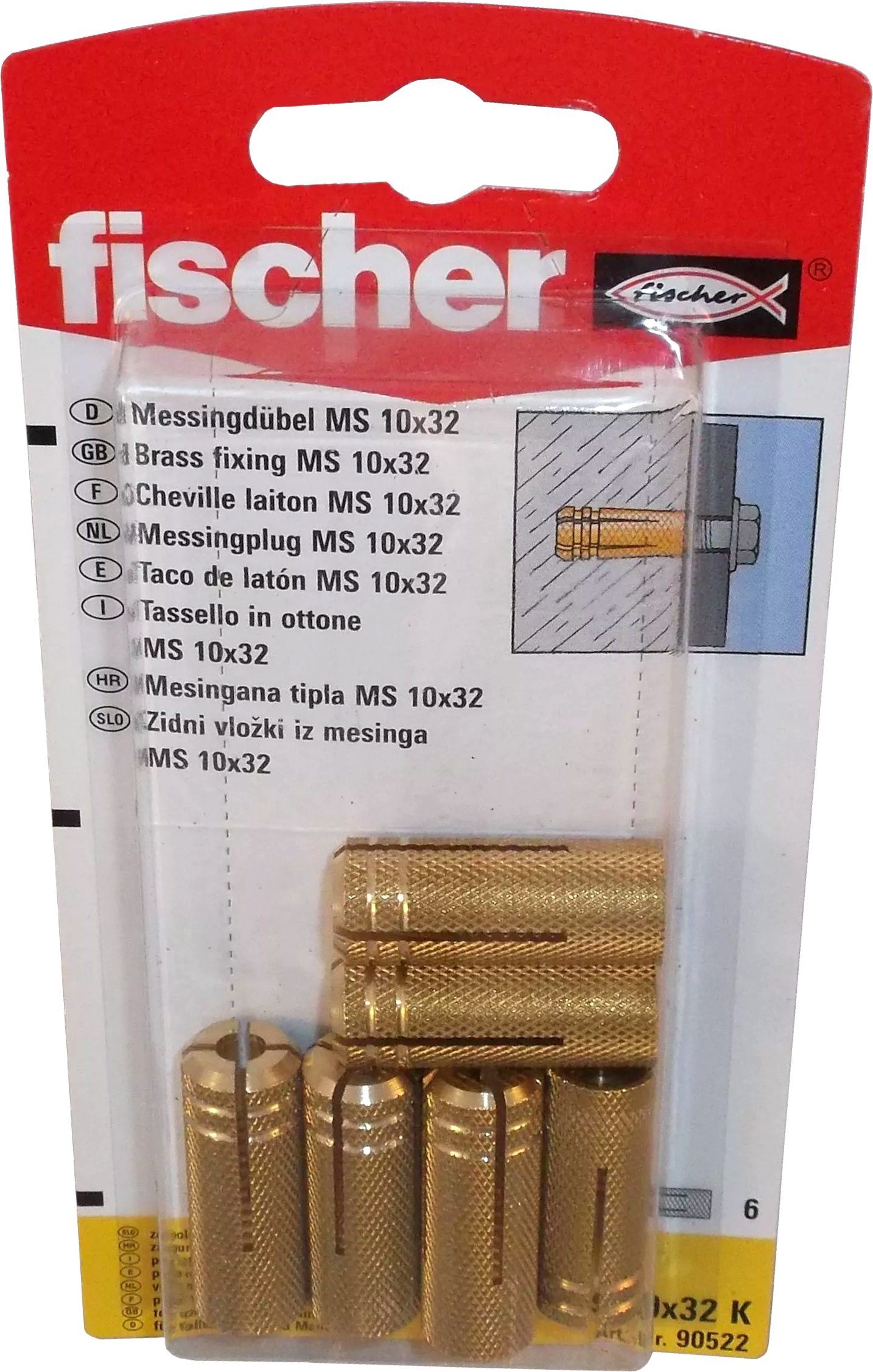 Fischer Messingdübel MS 10x32 K