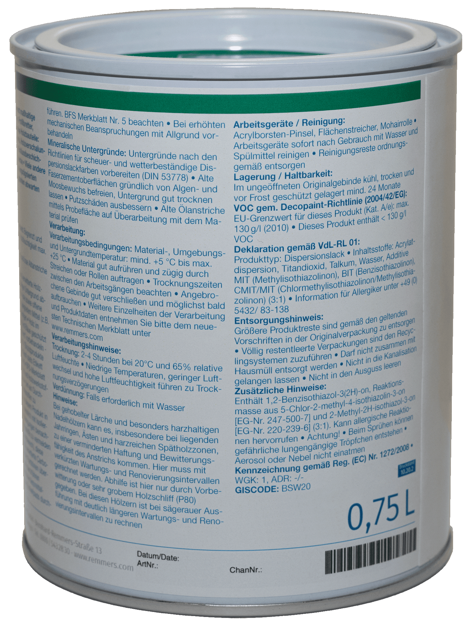 750ml Remmers Deckfarbe Maisgelb