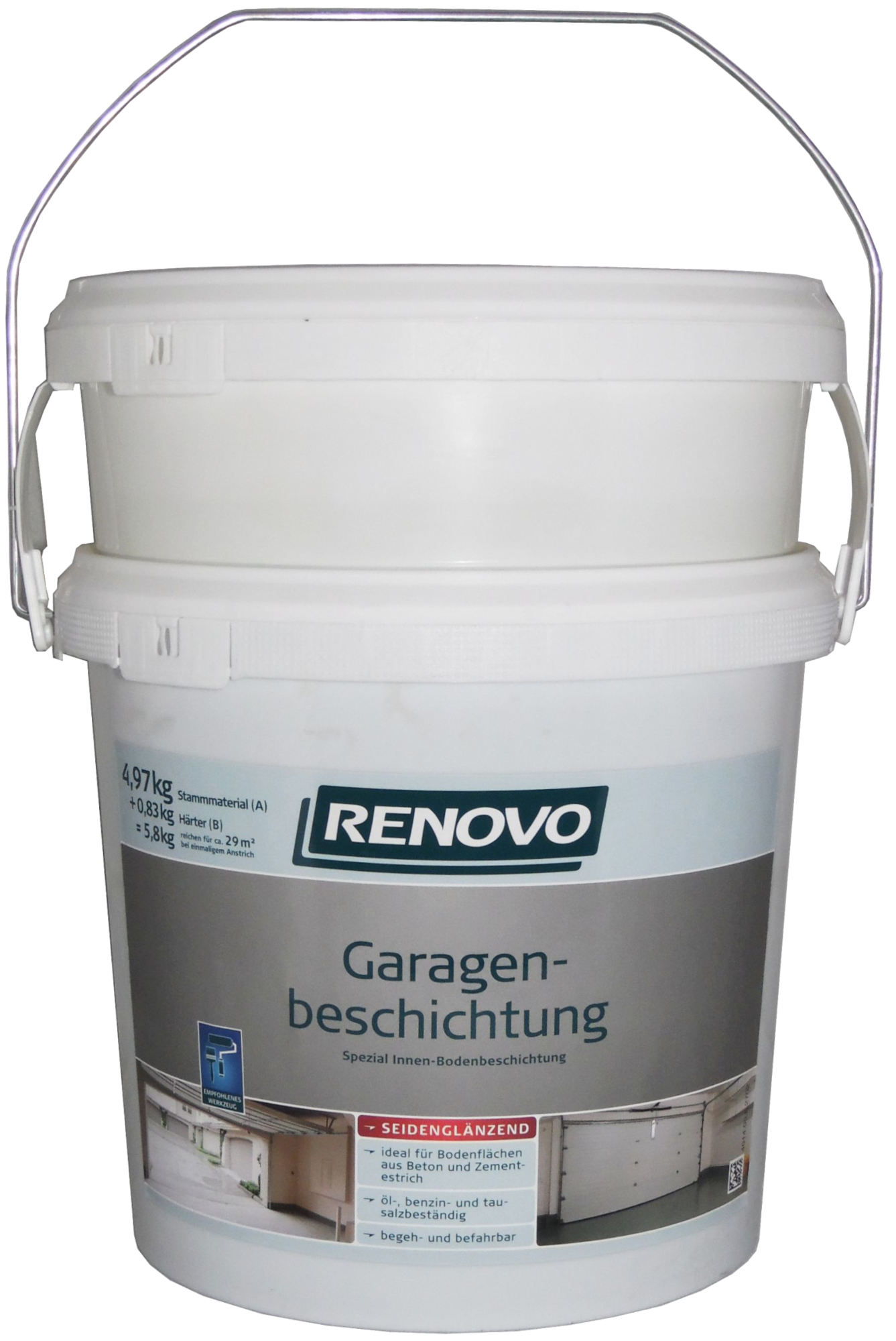 5,8Kg Garagen-Boden-Beschichtung 2-K steingrau