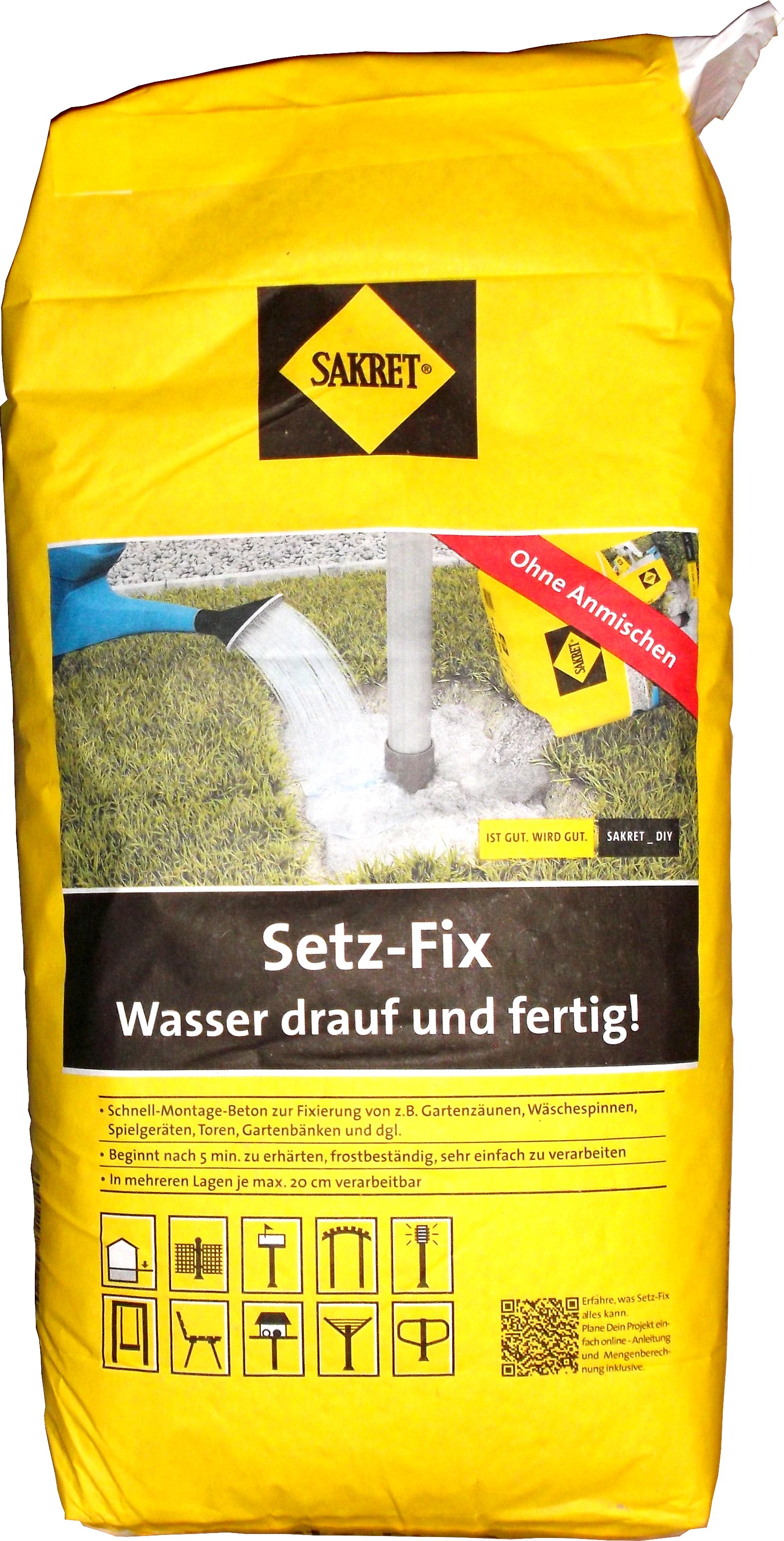 25kg SAKRET Setz-Fix Schnellbeton Gartenbeton