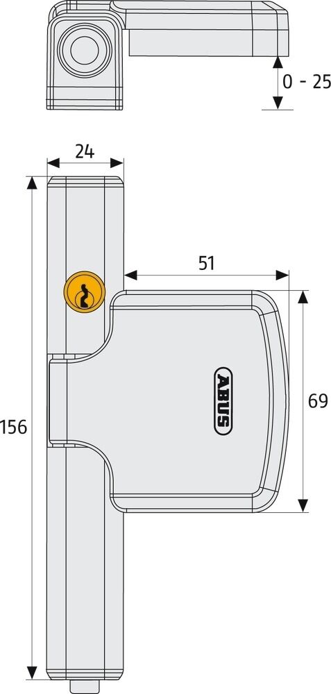 ABUS Fensterschloß FTS206 braun