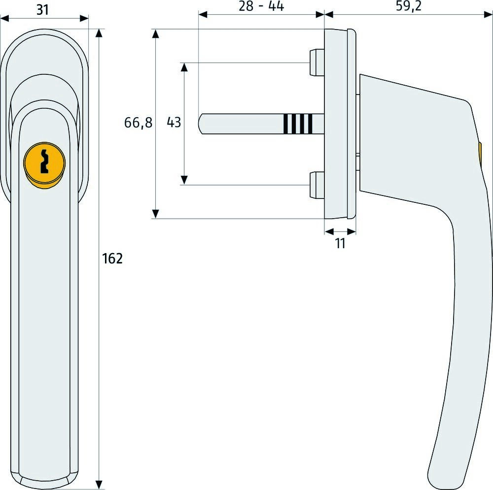 3x ABUS Abschließbarer Fenstergriff FG210 weiss