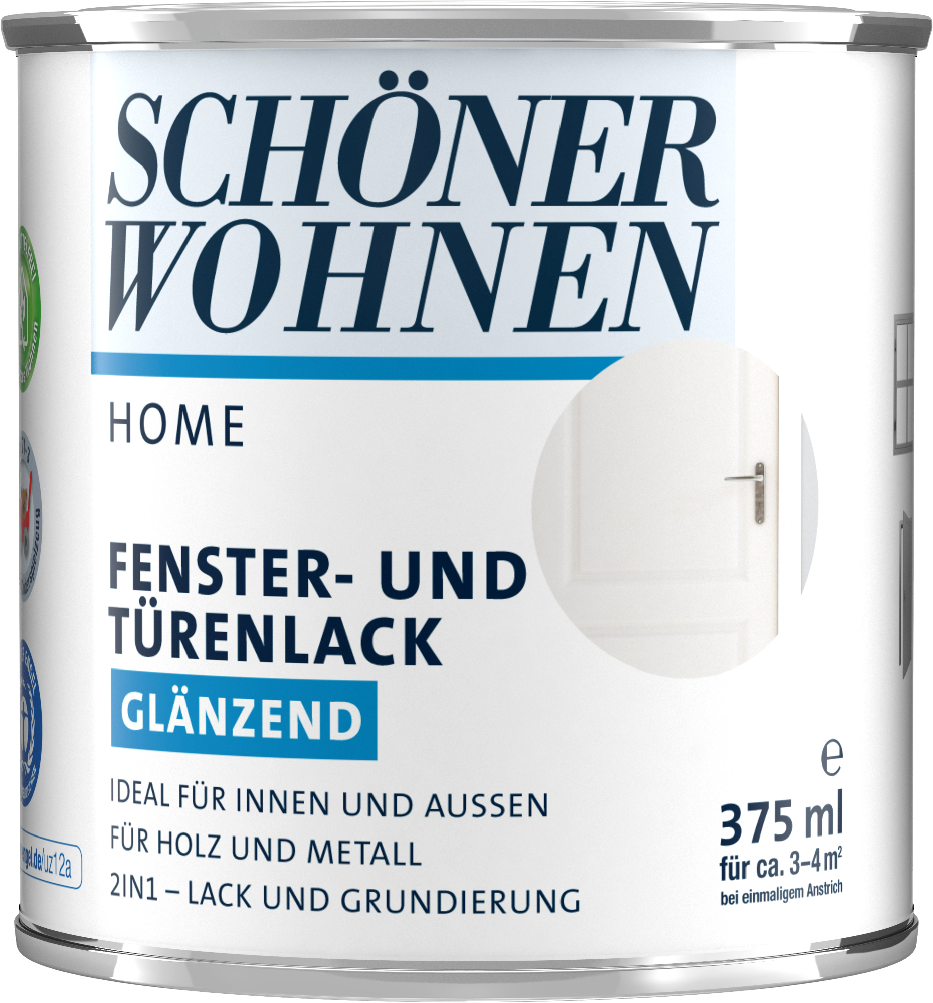 375ml Schöner Wohnen Home Fenster- und Türenlack glänzend weiss