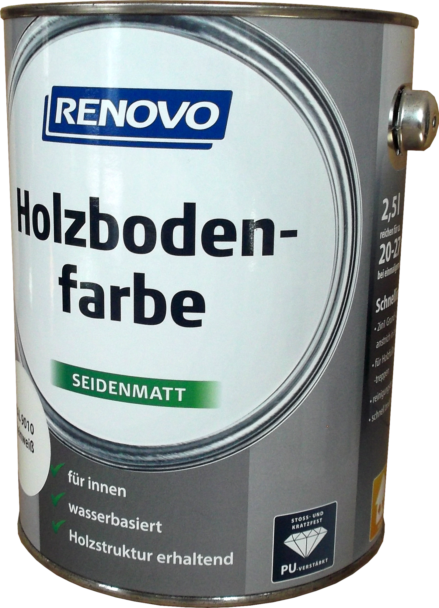 2,5L Renovo Holzbodenfarbe Seidenmatt Oxidrot RAL3009