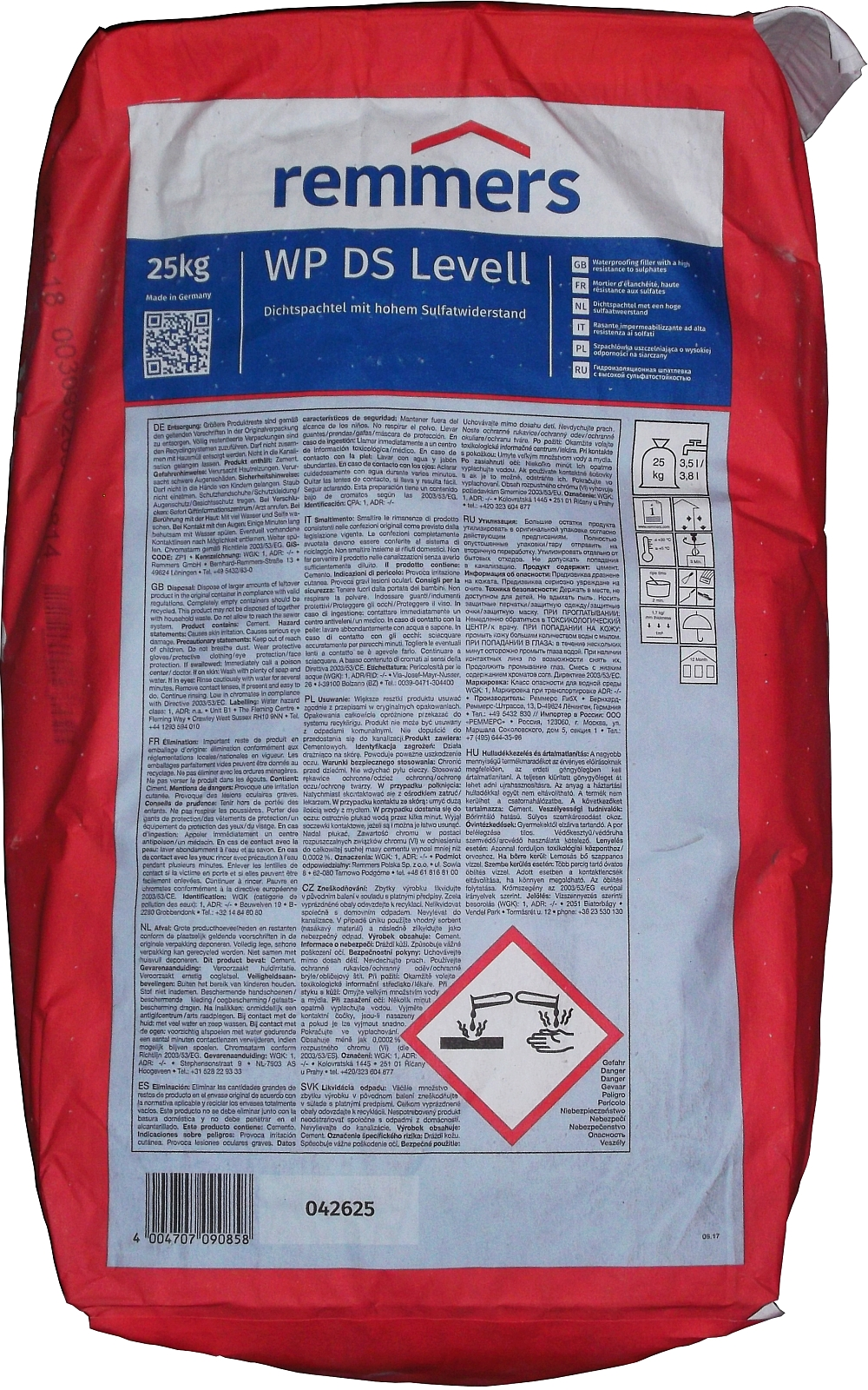 25 Kg Remmers Dichtspachtel WP DS Levell