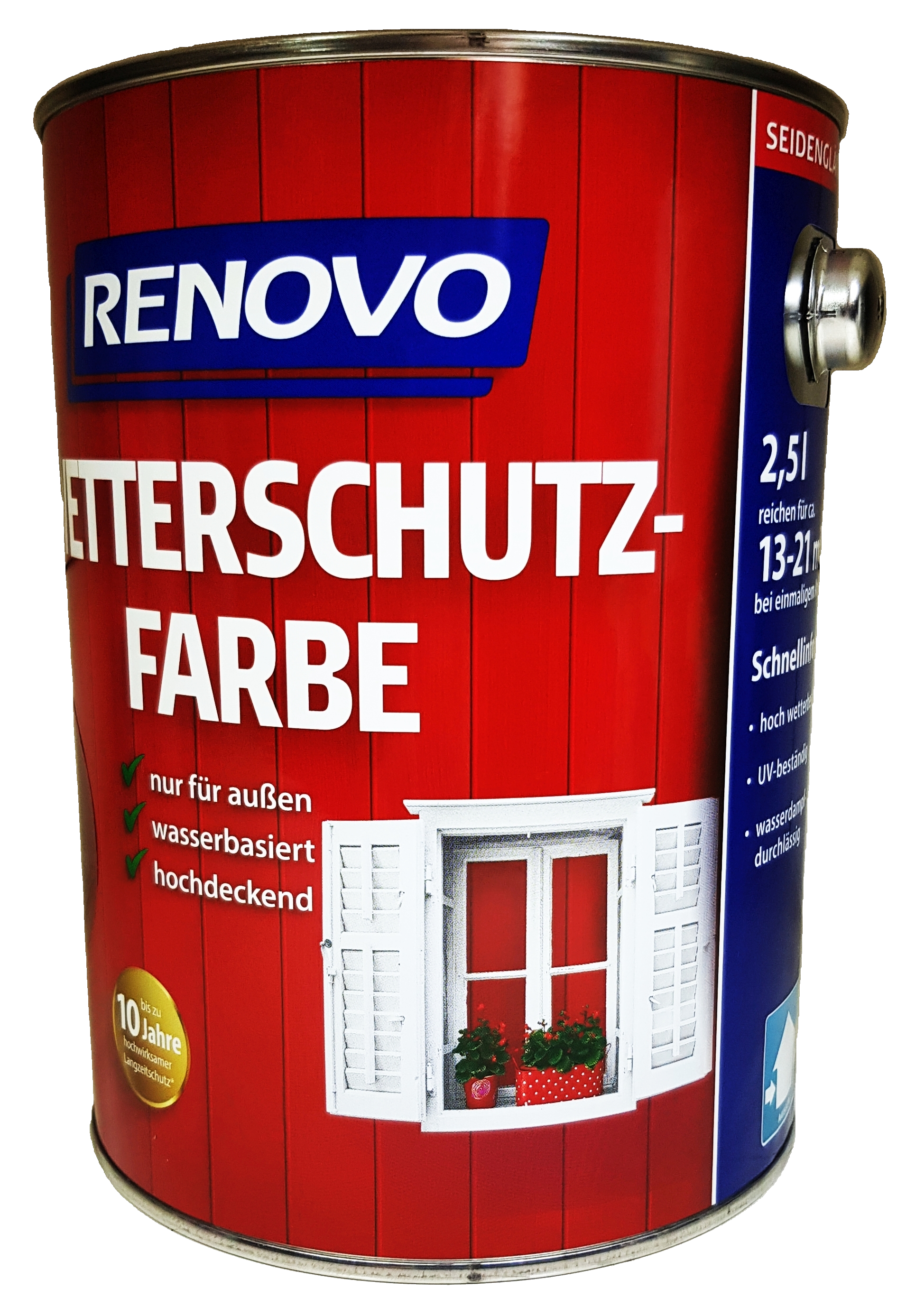 2,5 L Renovo Wetterschutzfarbe 3103 schwedenrot