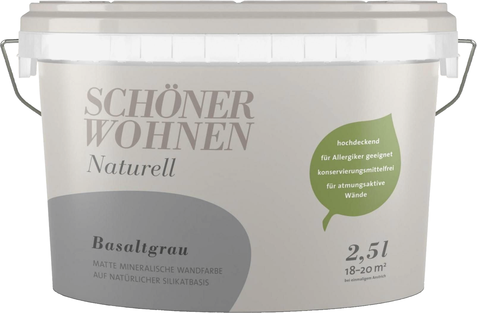 2,5L Schöner Wohnen Naturell Wandfarbe matt, Basaltgrau