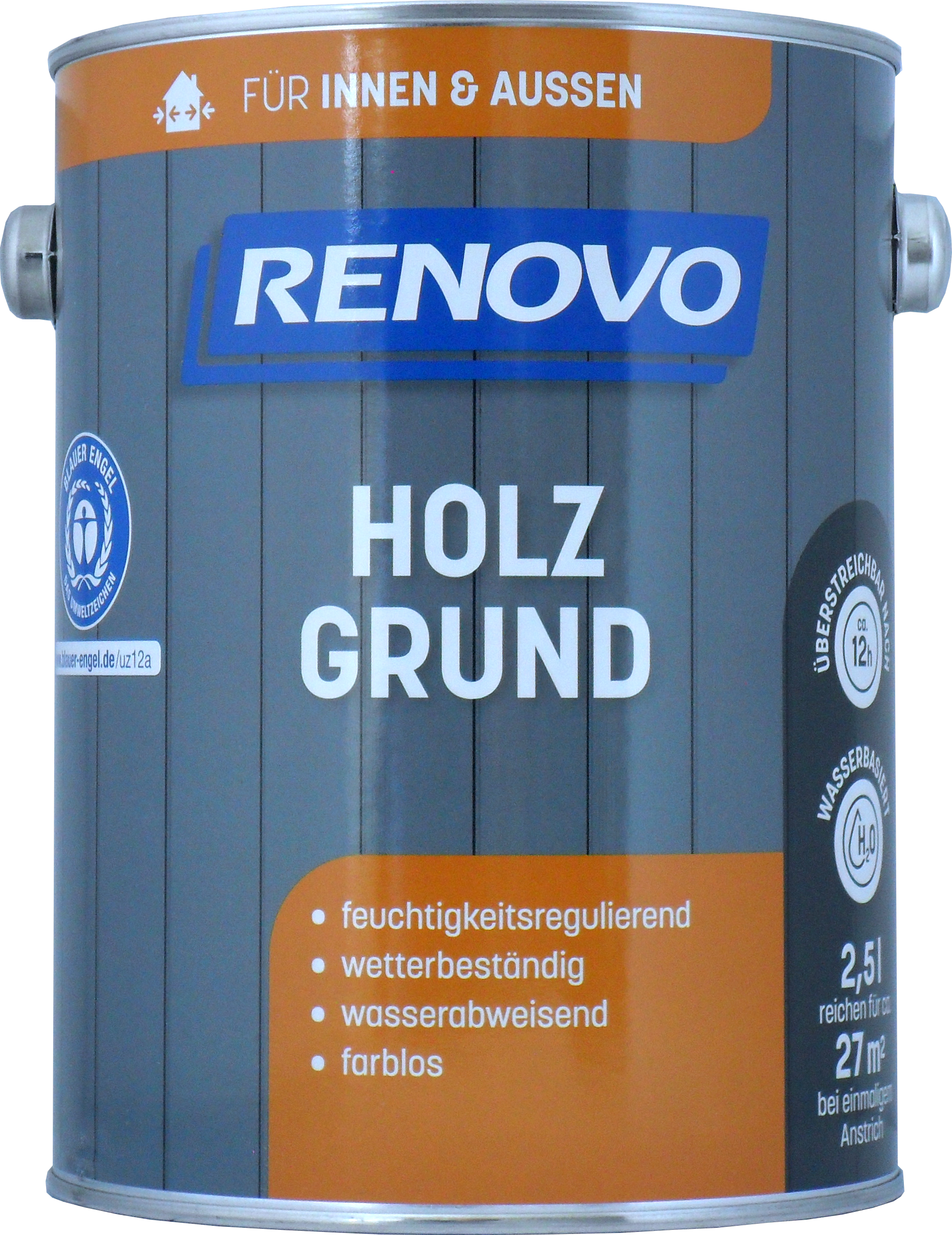 2,5L Renovo Holzgrund auf Wasserbasis, farblos
