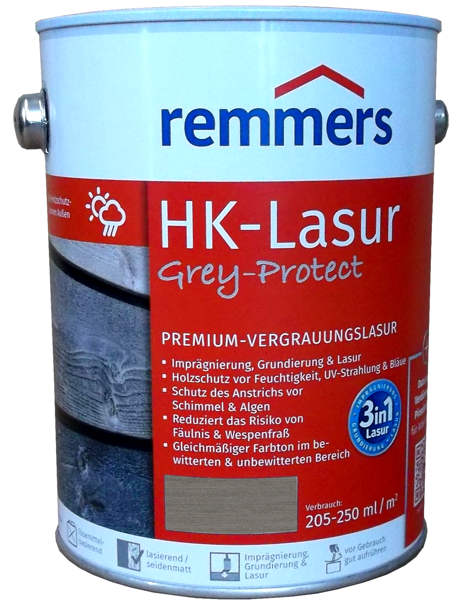 2,5L Remmers HK Lasur Graphitgrau GP