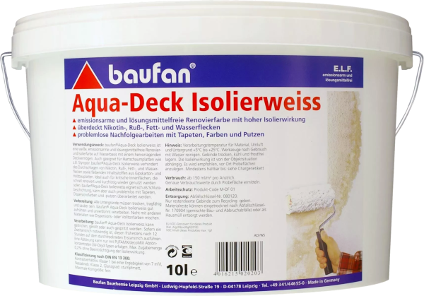 10 Liter BAUFAN Aqua-Deck Isolierweiss E.L.F.
