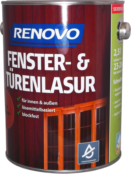 2,5l Renovo Fenster&Türenlasur Nr.9410 ebenholz