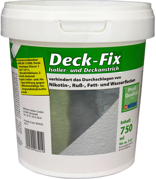 750ml WILCKENS Deck-Fix Isolier- und Deckanstrich weiß