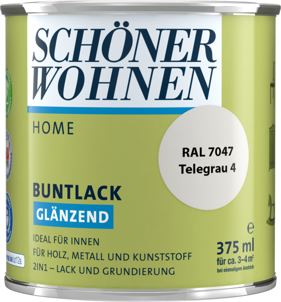 375ml Schöner Wohnen Home Buntlack glänzend, RAL 7047 Telegrau 4