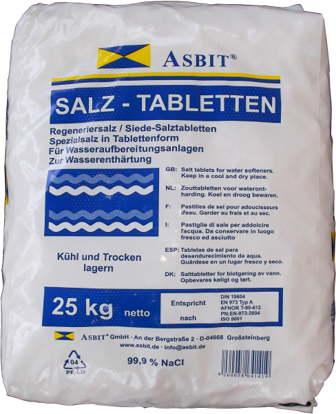 25kg ASBIT Salztabletten für Wasserenthärtung
