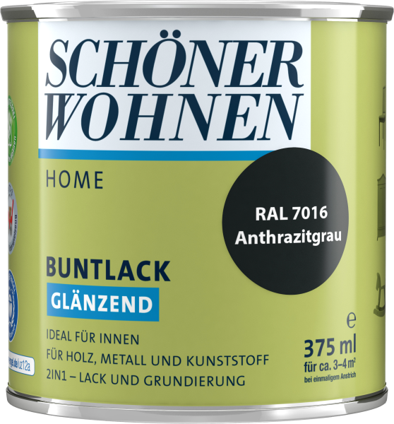 375ml Schöner Wohnen Home Buntlack glänzend, RAL 7016 Anthrazitgrau
